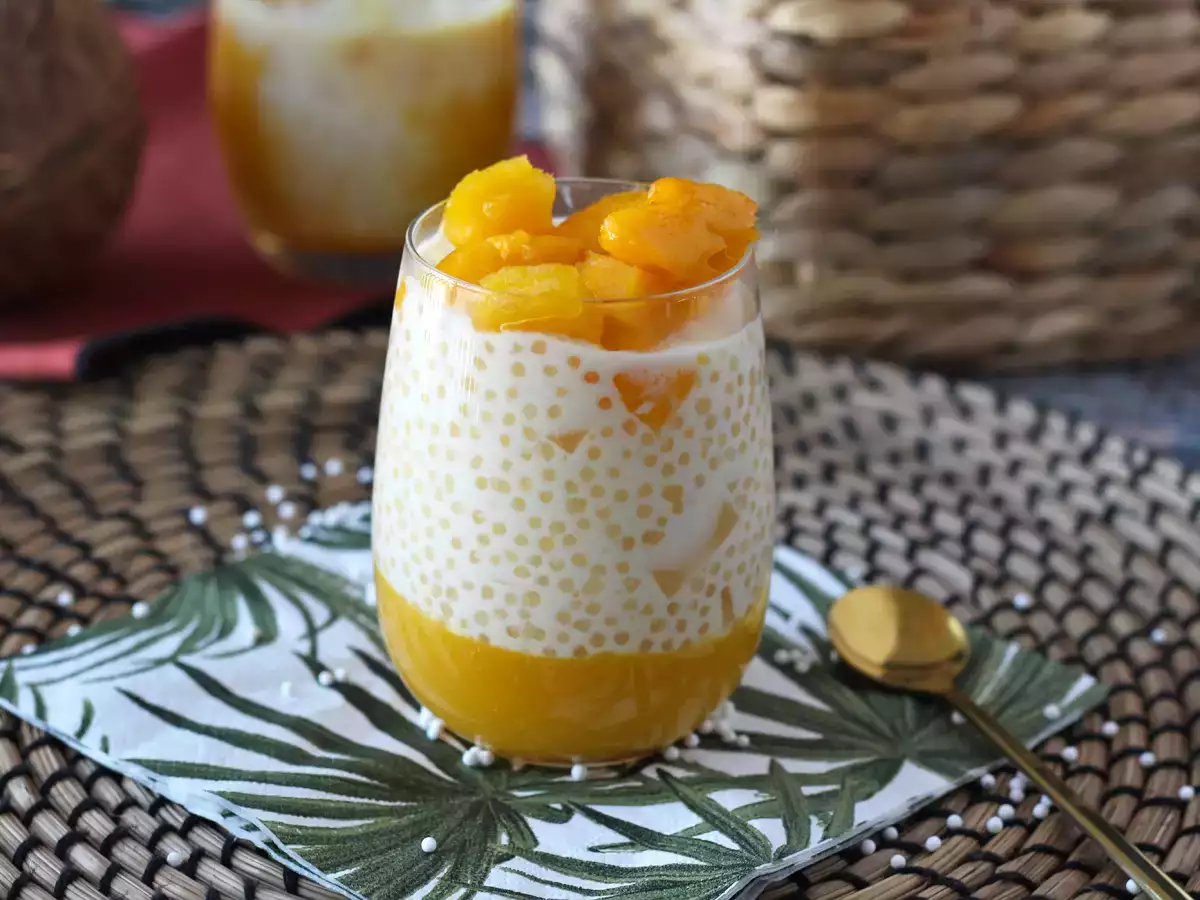 Recept Mango sago, den asiatiska desserten med tapioka och mango som erövrar med sin enkelhet.