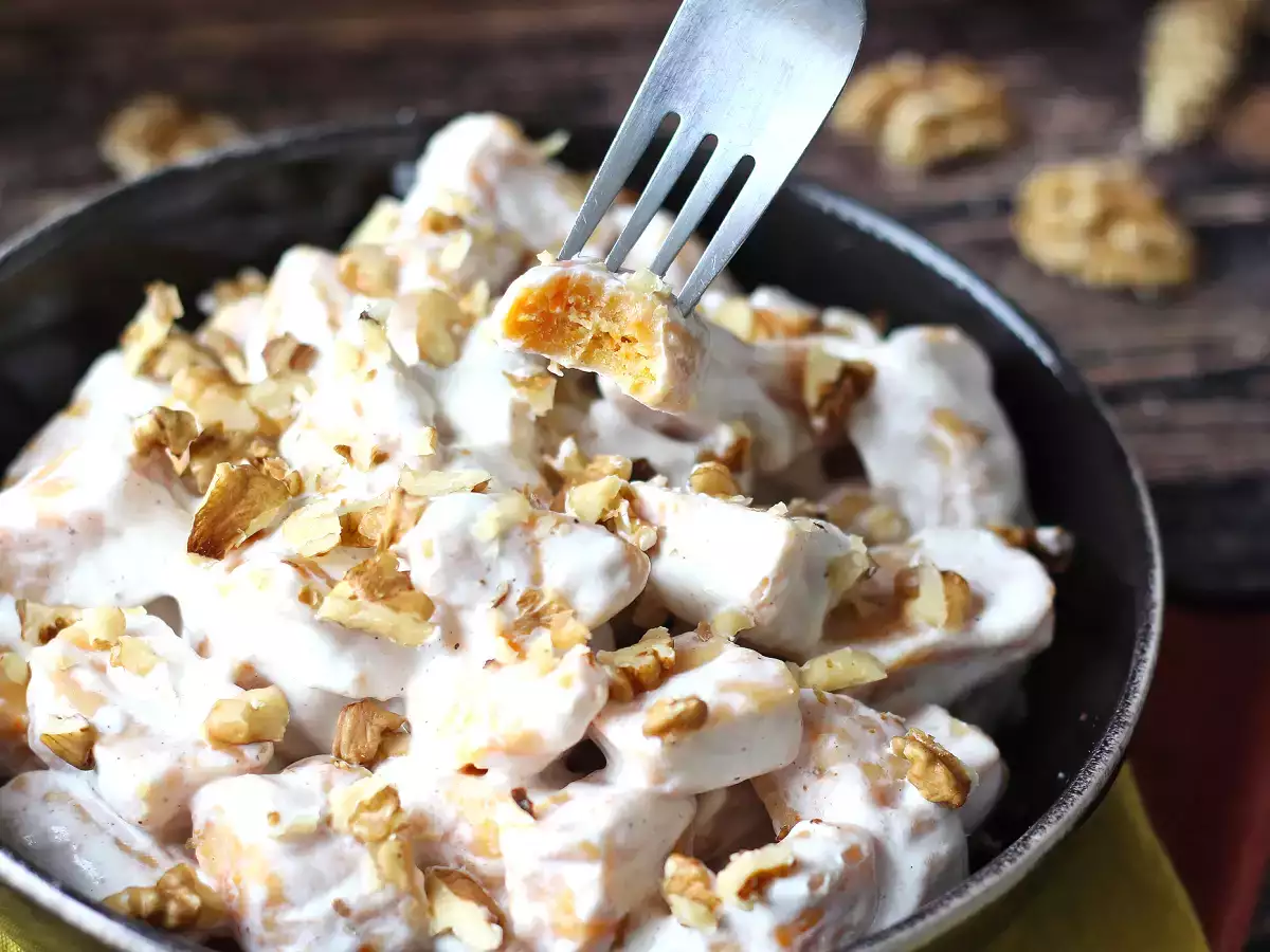 Recept Krämig pumpagnocchi med philadelphia och krispiga valnötter