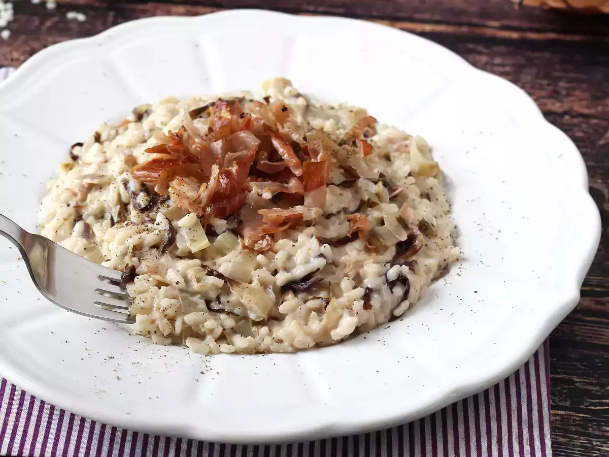 Recept Krämig och välsmakande risotto med radicchio, bacon och philadelphia