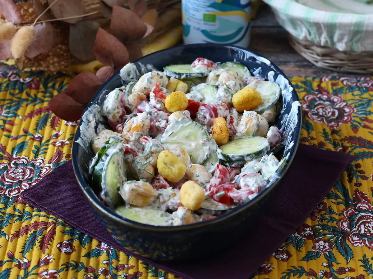 Recept Krispig gnocchisallad, ultratrendig, god och balanserad, perfekt för sommaren!