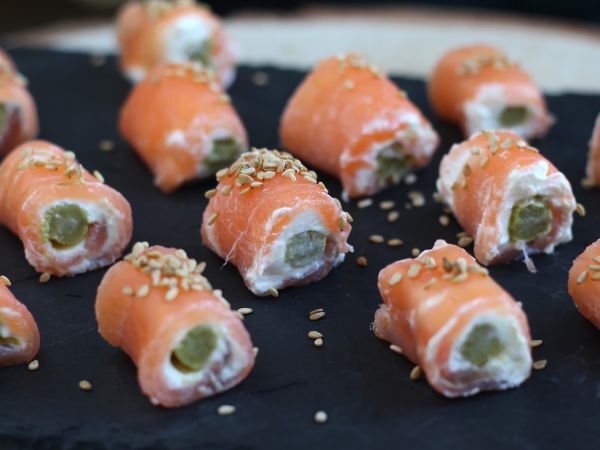 Recept Laxrullar med getost och sparris
