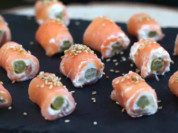 Recept Laxrullar med getost och sparris