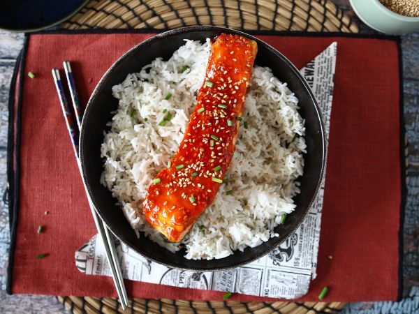 Recept Koreansk lax med gochujangsås klar på 8 minuter