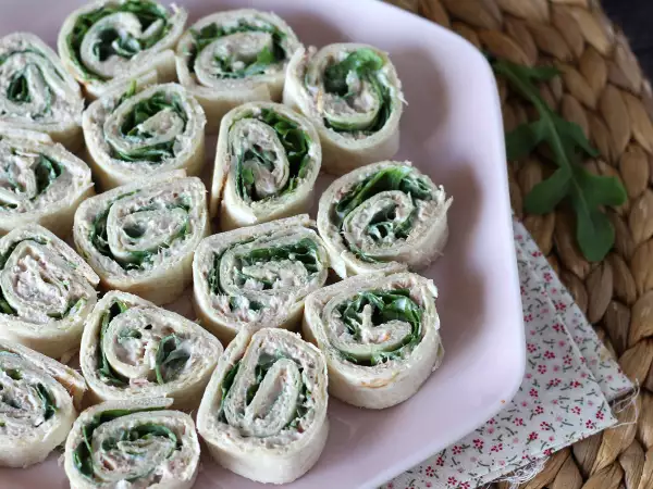 Recept Aperitifwraps med tortillas, tonfisk och färskost