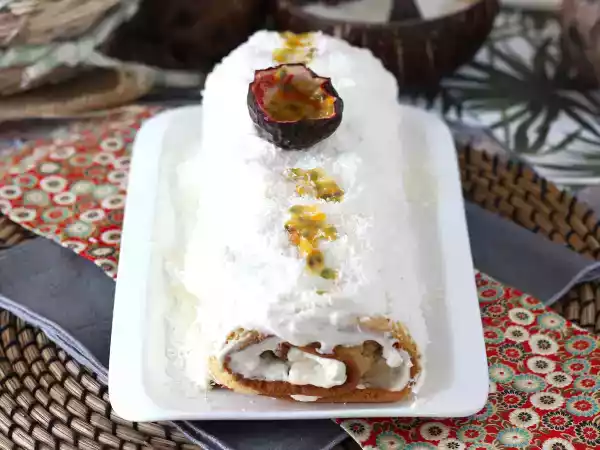 Recept Rulle med kokos och passionsfrukt, perfekt som julbiskvi