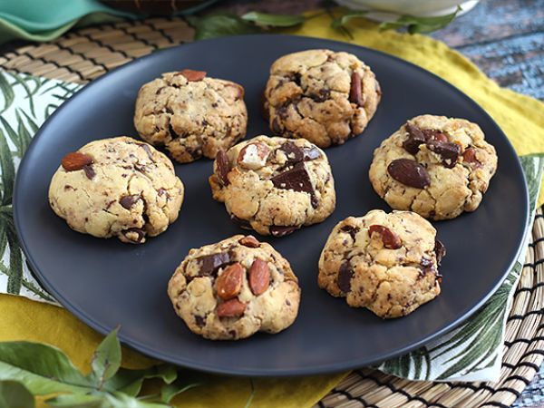 Recept Chokladkakor med jordnötter och mandlar