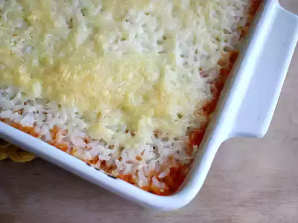 Recept Gratin av ris med tomat