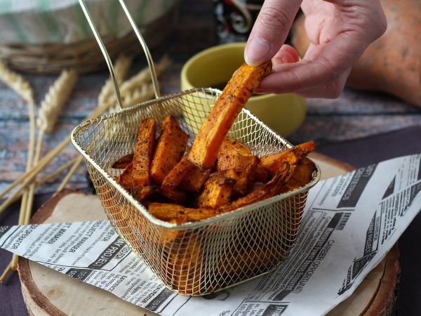 Recept Sötpotatispommes i air fryer för ett krispigt och segt resultat!
