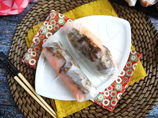 Recept Vårrullar med marinerat nötkött