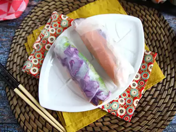 Recept Vegetariska vårrullar - rödkål och sötpotatis