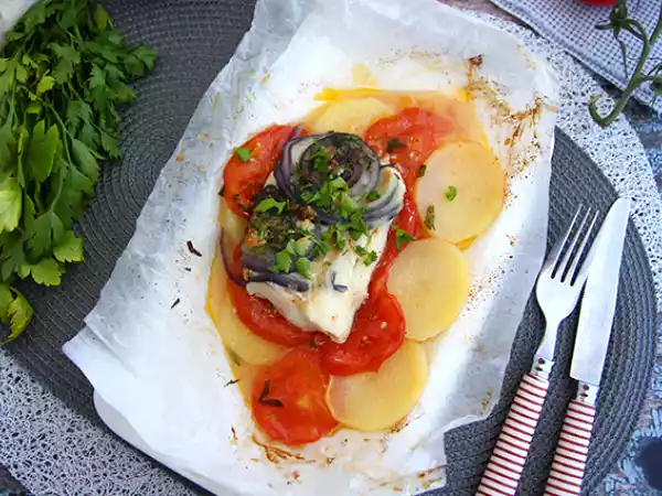 Recept Papillote av torsk