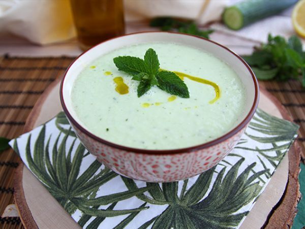 Recept Kall gurk- och myntasoppa