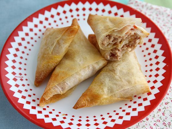 Recept Samoussas med tonfisk och tomat
