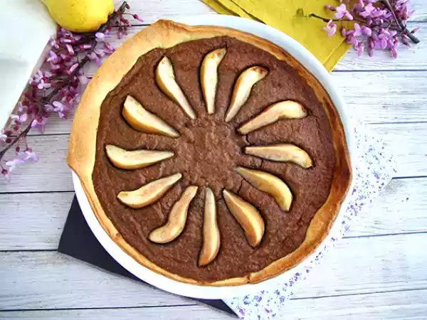 Recept Päron- och chokladtårta