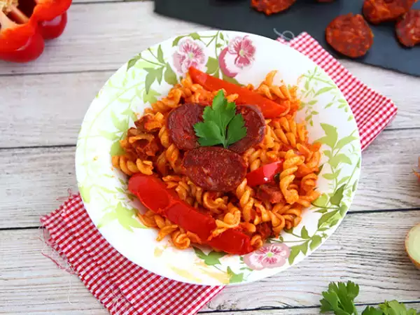 Recept Pasta med chorizo