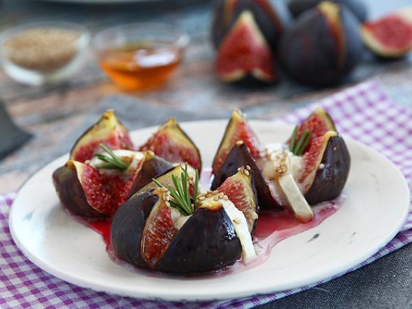 Recept Rostade fikon med honung och getost