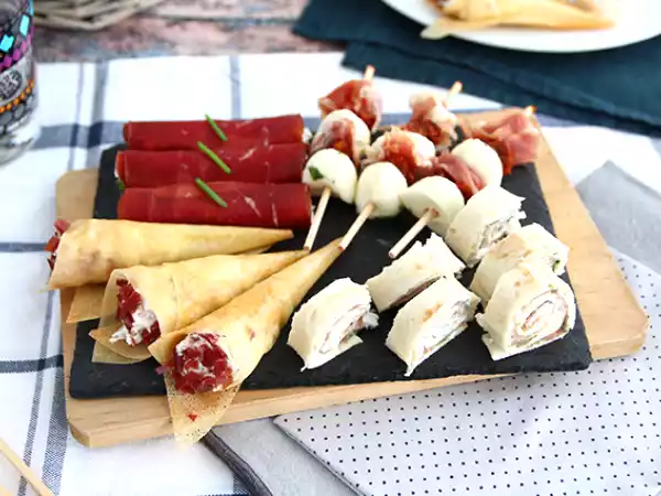 Recept Kvartett av aperitifer med torkat kött