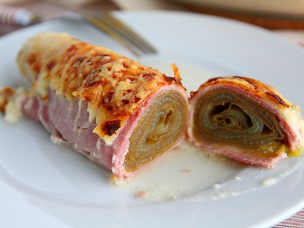 Recept Gratinerade endiver med skinka
