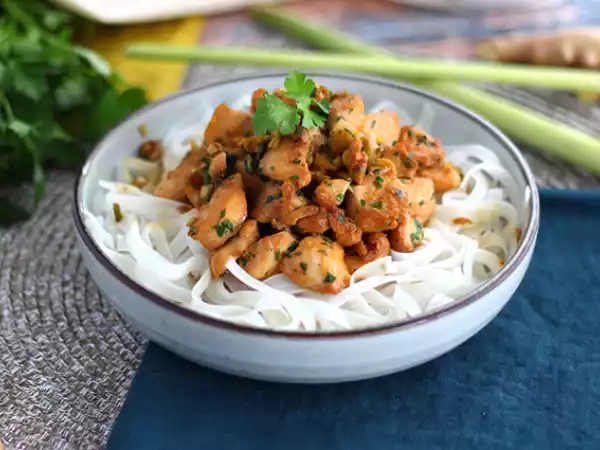 Recept Kyckling med ingefära och citrongräs