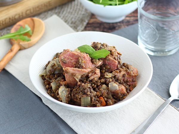 Recept Saltad fläskkött med linser
