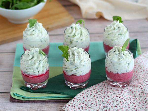 Recept Verriner med rödbets- och ruccolamousse