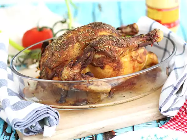 Recept Kyckling i en skorpa med senap och örter från provence