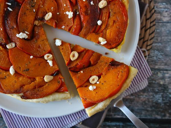 Recept Tatin av pumpa med getost och honung
