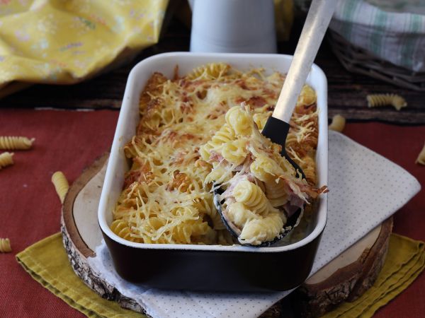 Recept Gratin av skinka och ostpasta i airfryer