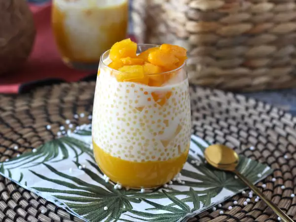Recept Mango sago, den asiatiska desserten med tapioka och mango som erövrar med sin enkelhet.