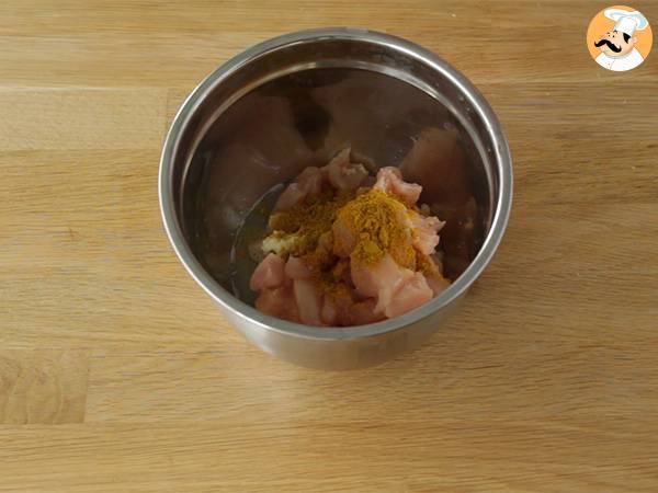 Kycklingcurry med kokosmjölk - Beredning steg 1