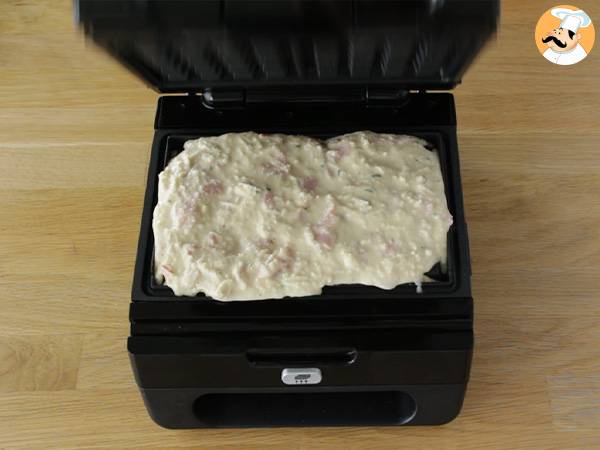 Våfflor med bacon, comté och potatis - Beredning steg 4