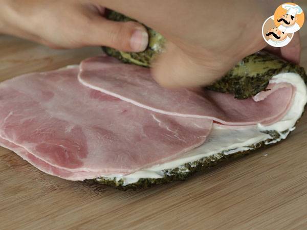 Rullar med spenat, skinka och färskost - Beredning steg 6