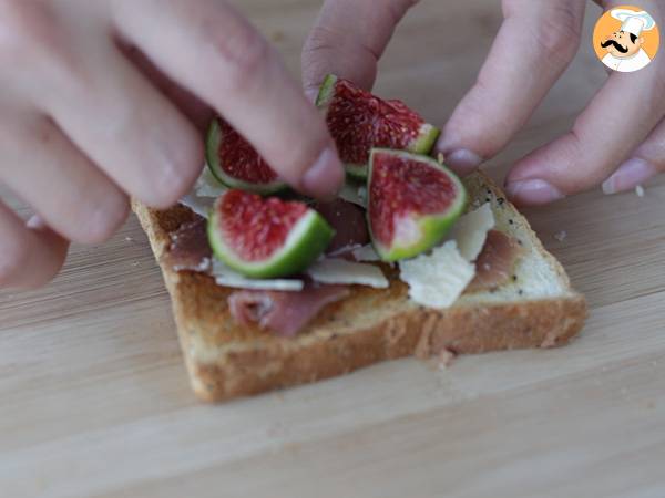 Bruschetta med fikon, parmesan och parmaskinka - Beredning steg 3