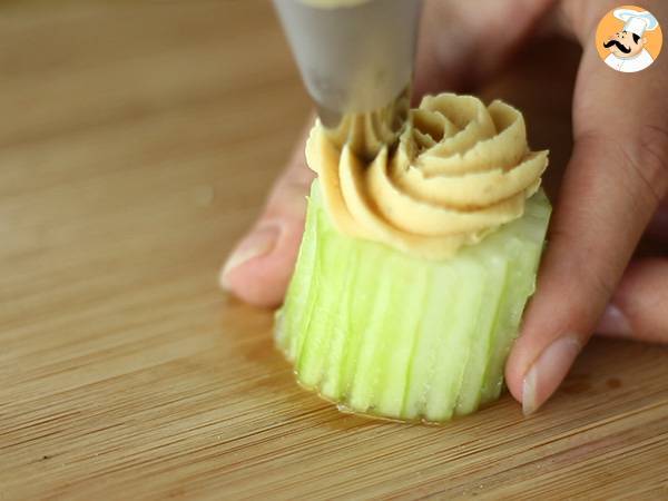 Veganska cupcakes med gurka och hummus - Beredning steg 4