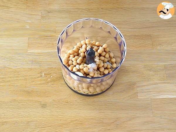 Krämig libanesisk hummus - Beredning steg 1