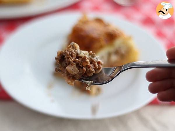 Hamburgerpaj, en cheeseburgare att dela! - Beredning steg 7