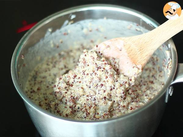 Risotto med quinoa och champinjoner - Beredning steg 4