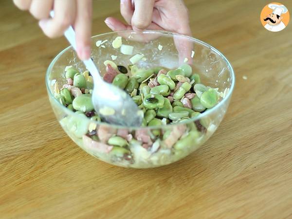 Sallad på bondbönor med bacon - Beredning steg 5