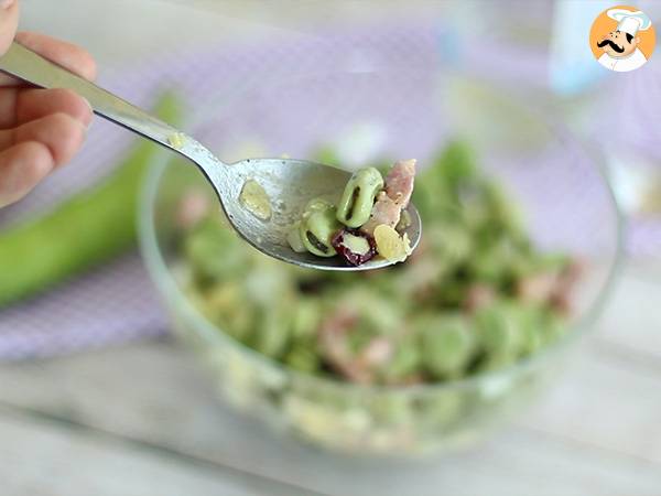 Sallad på bondbönor med bacon - Beredning steg 6