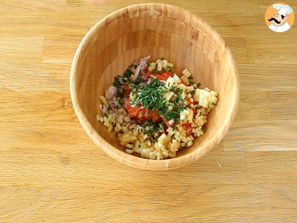 Tartare av färsk lax och grönt äpple - Beredning steg 2