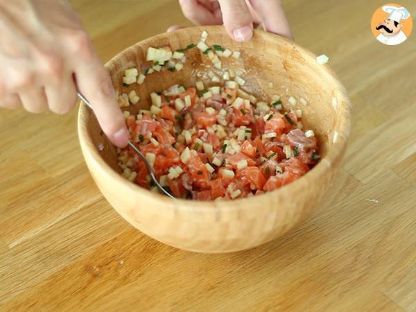 Tartare av färsk lax och grönt äpple - Beredning steg 3