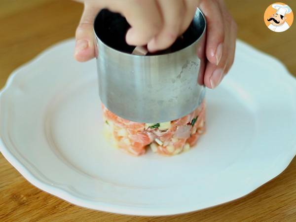 Tartare av färsk lax och grönt äpple - Beredning steg 4