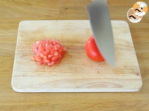 Tartare av skinka, melon och tomat - Beredning steg 2
