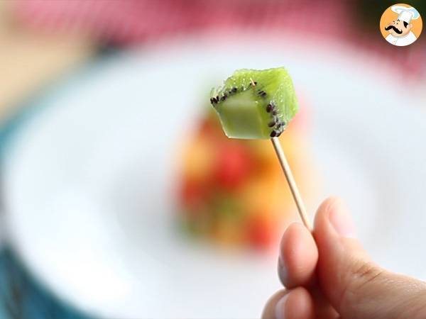Frukt Rubiks kub, designad fruktsallad - Beredning steg 4