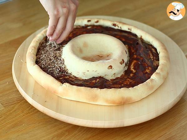 Pizza med Kit Kat och Danette chokladyoghurt - Beredning steg 5