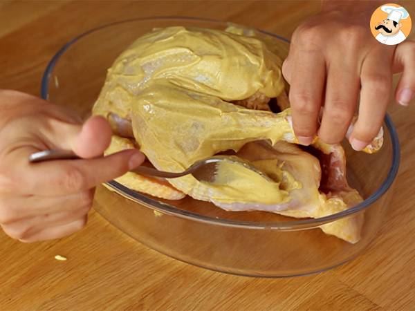 Kyckling i en skorpa med senap och örter från Provence - Beredning steg 1