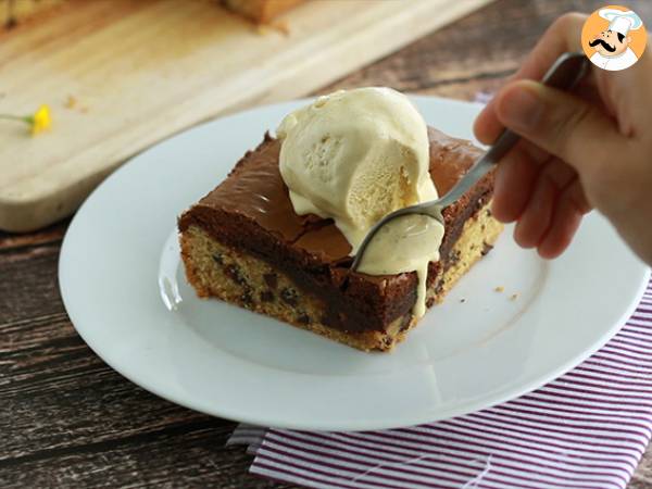 Cookie- och brownietårta perfekt för ett mellanmål! - Beredning steg 8