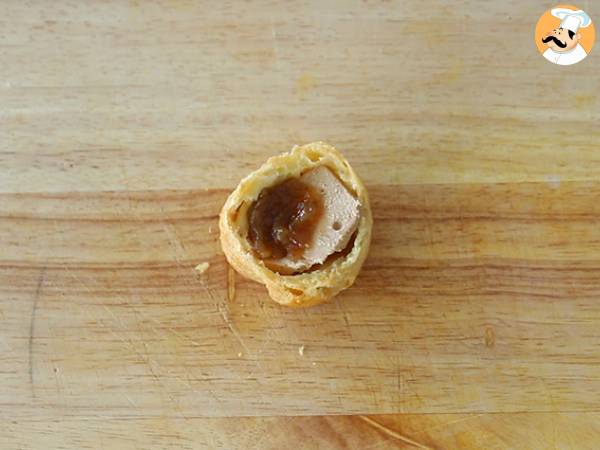 Choux med foie gras och konfiterad lök - Beredning steg 6