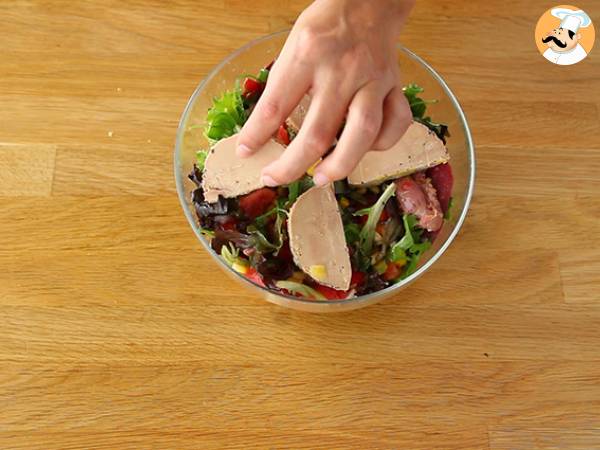 Landaise-sallad med foie gras (Périgord-sallad) - Beredning steg 4