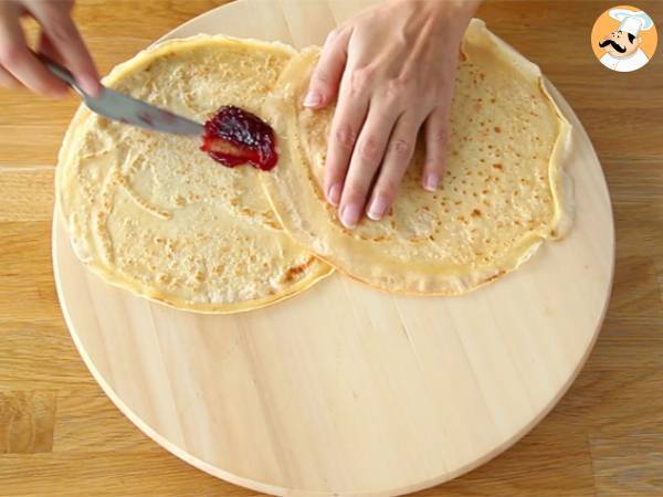 Crêpeblock med vit choklad och hallon - Beredning steg 3